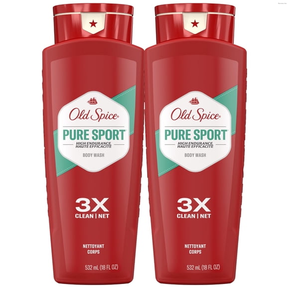 Old Spice- Gel de baño de alta resistencia para hombres, aroma deportivo puro, 24 onzas líquidas (paquete de 2)