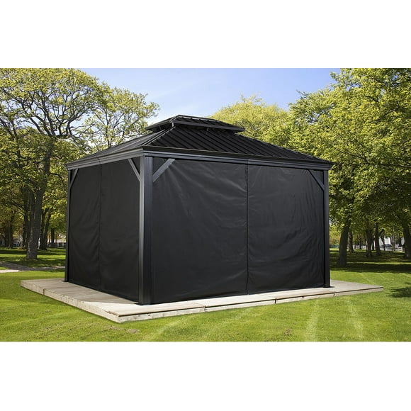 Sojag Black Curtains for Monaco/Messina/Mykonos/Moreno Gazebo, 10 ft. x 12 ft., Poly