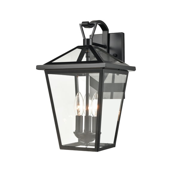Elk Home 9-Inch Wideoutdoor Main Street Wall Sconce, Traditional-Black