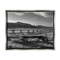 Stupell Industries Country Wagon Scenery Landscape Photography Gray Floater Framed Canvas Art Print Wall Art, 21 x 17