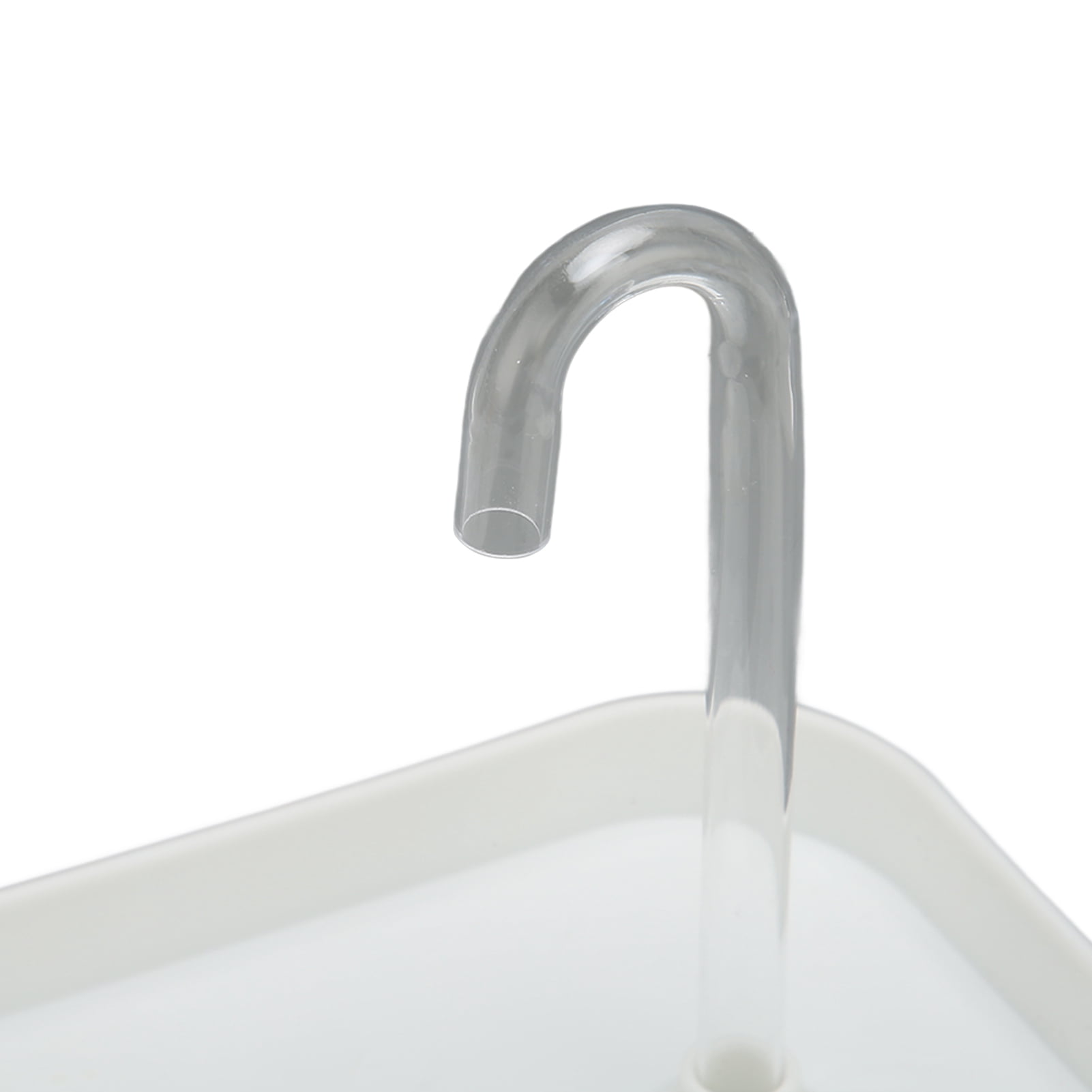 NFTIGB Cat Water Fountain Automatic Quiet USB Powered Transparent Pet Water Dispenser with Elbow Tube 1.5L / 50.72 oz White Lid