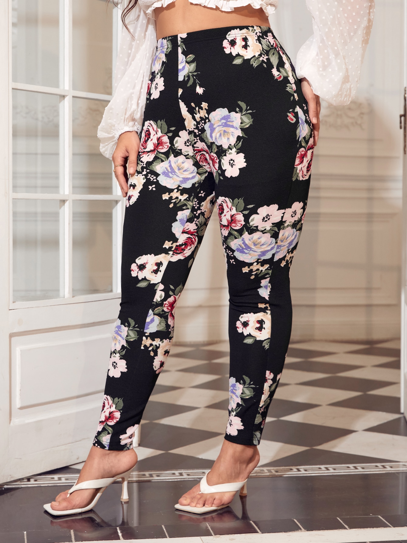 Floral Print Leggings 3XL(18 