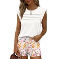 thumbnail image 4 of Two Piece Sets for Women Trendy Short Sets Beach Vacation Clothes Airport Travel Cruise Summer Outfits Multicolor XL, 4 of 6
