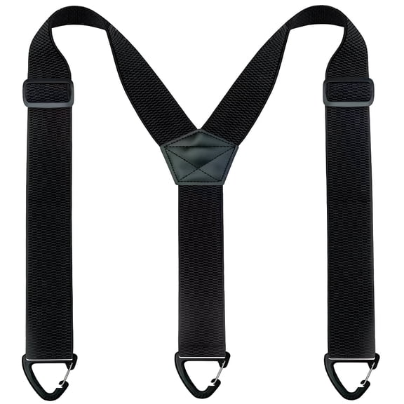 TELOLY Men's Suspenders Elastic Braces Adjustable Heavy Duty, Under Clothes Hidden Wear with 3 Snap Loop, Work Office Formal Casual Pants Holder, Black