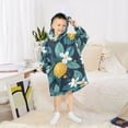 thumbnail image 6 of FORMRS Wearable Blanket Hoodie with Sleeves for Kids Cozy Flannel Sweatshirt, Lemon Leaves, 6 of 7