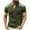 056 Army Green, variant on Fanxing Mens V Neck Graphic Tees Army Green Color Block Henley Shirts Short Sleeve Tee Shirt S