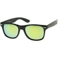 thumbnail image 3 of zeroUV Unisex Matte Finish Color Mirror Lens Large Square Horn Rimmed Sunglasses 55mm (Black / Sun) - 55mm, 3 of 5