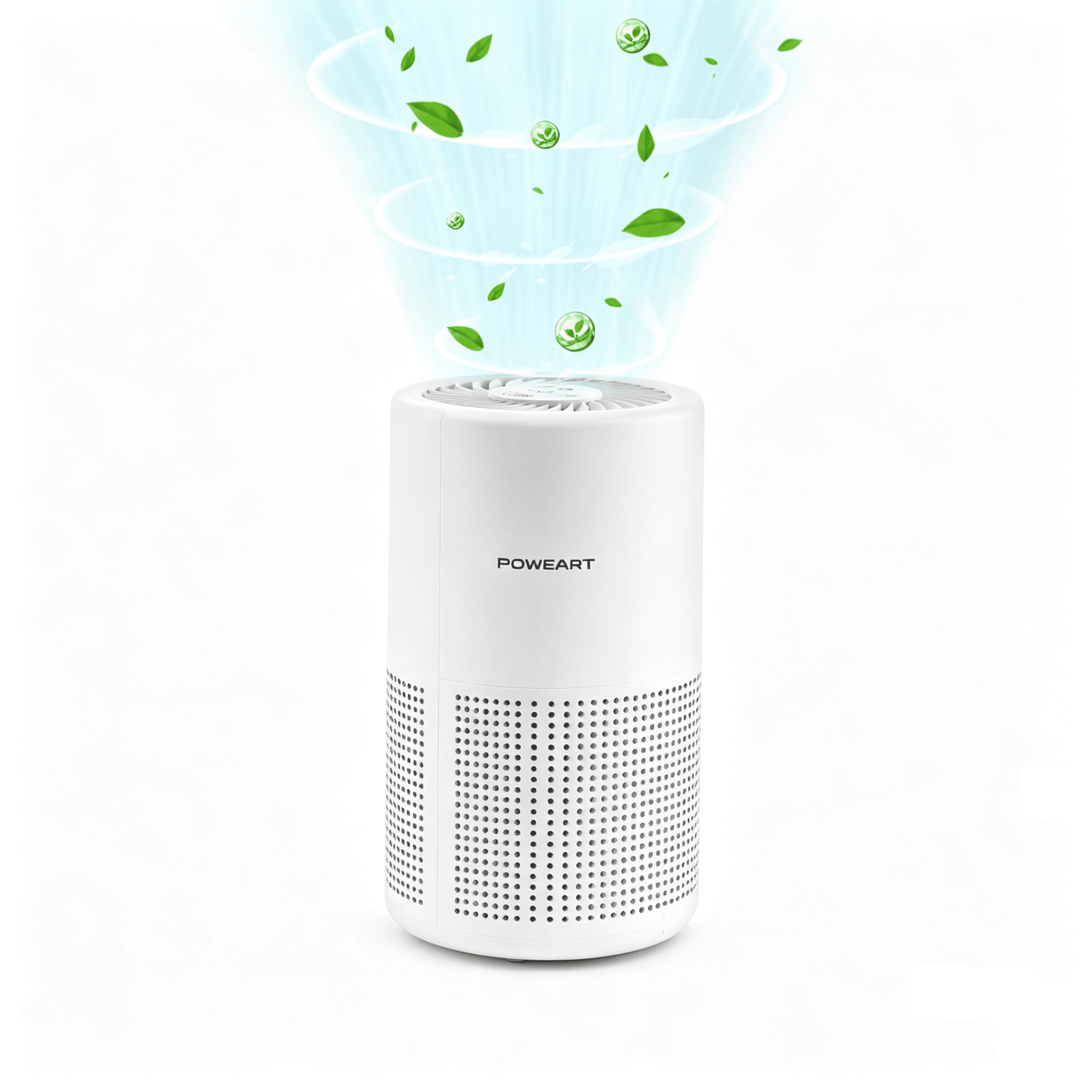 POWEART Air Purifier, HEPA 99.7% Efficient Filtration, 20dB Quiet, 3 Fan Speeds, 2/4/8H Timer with Night Light for Bedroom Dorm and Home Office