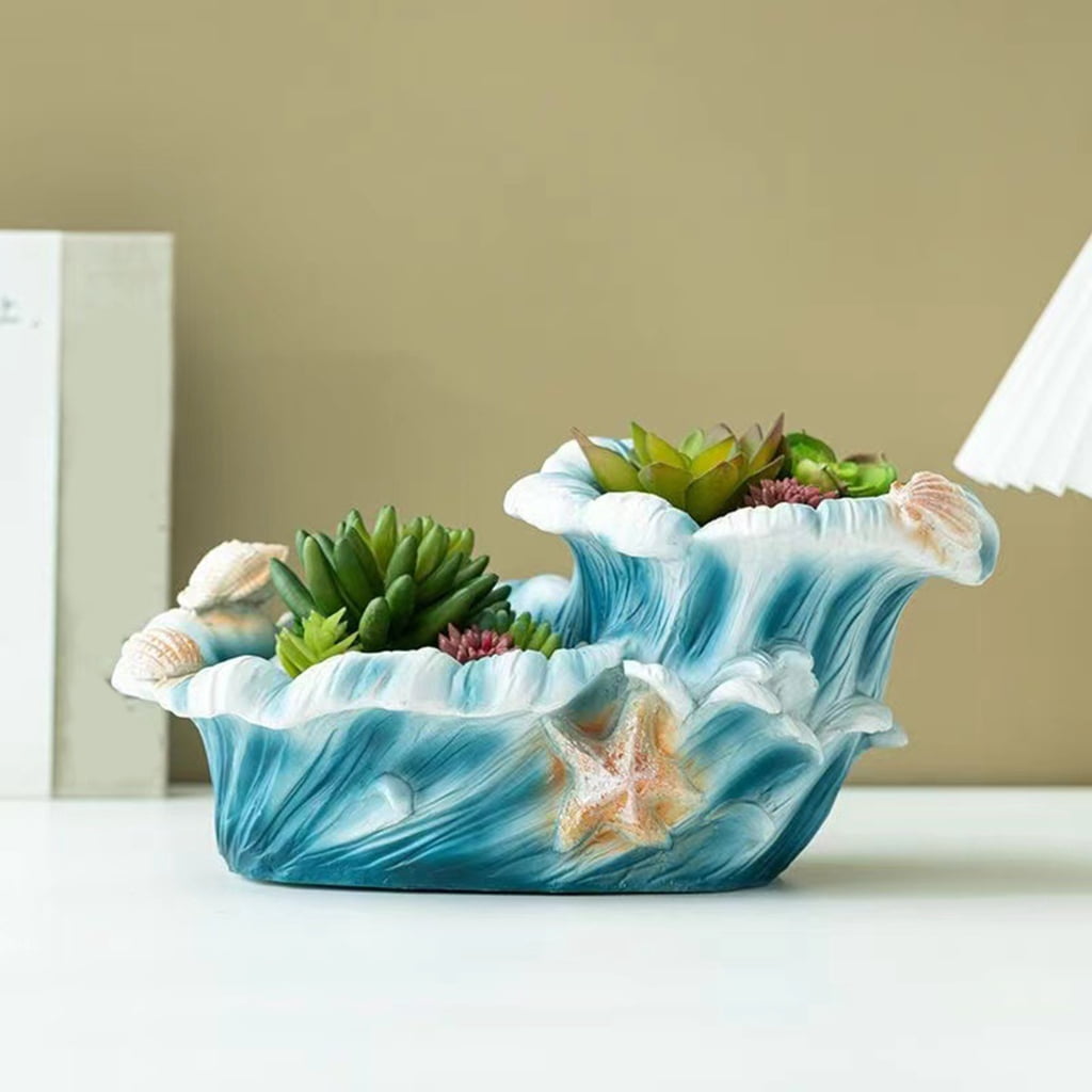 Unique Resin Planter Gardening Pots Practical Flower Pots Indoor Garden Decors Resin Texture Suitable for Indoor Plant