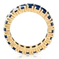 thumbnail image 3 of Pompeii 5X3mm Imitation Blue Sapphire Emerald Cut Eternity Ring 10k Yellow Gold (,), 3 of 5