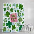 thumbnail image 4 of Pink St. Patrick's Day Small Stall Shower Curtain, Waterproof Shower Curtains for Bathroom, Green Shamrock Leaves Blue Cloud Washable Fabric Bath Curtain for Bathtub with Hooks 36x78 Inches, 4 of 9