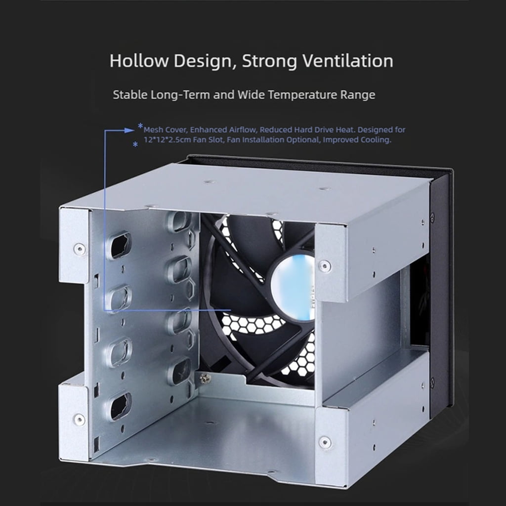 Miiottaa 4 Bay 3.5inch Hard Drive Cage Desktop Computer Case Optically Drive Position