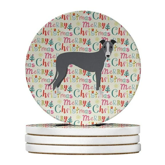 Caroline's Treasures WDK1778RCS4-PARENT Merry Christmas Large Sandstone Coasters Pack of 4, , multicolor