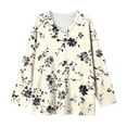 thumbnail image 7 of Nugftut Plus Size Tops for Women Long Sleeve Floral Graphic V Neck Blouses Casual Loose Fit Shirts, 7 of 7