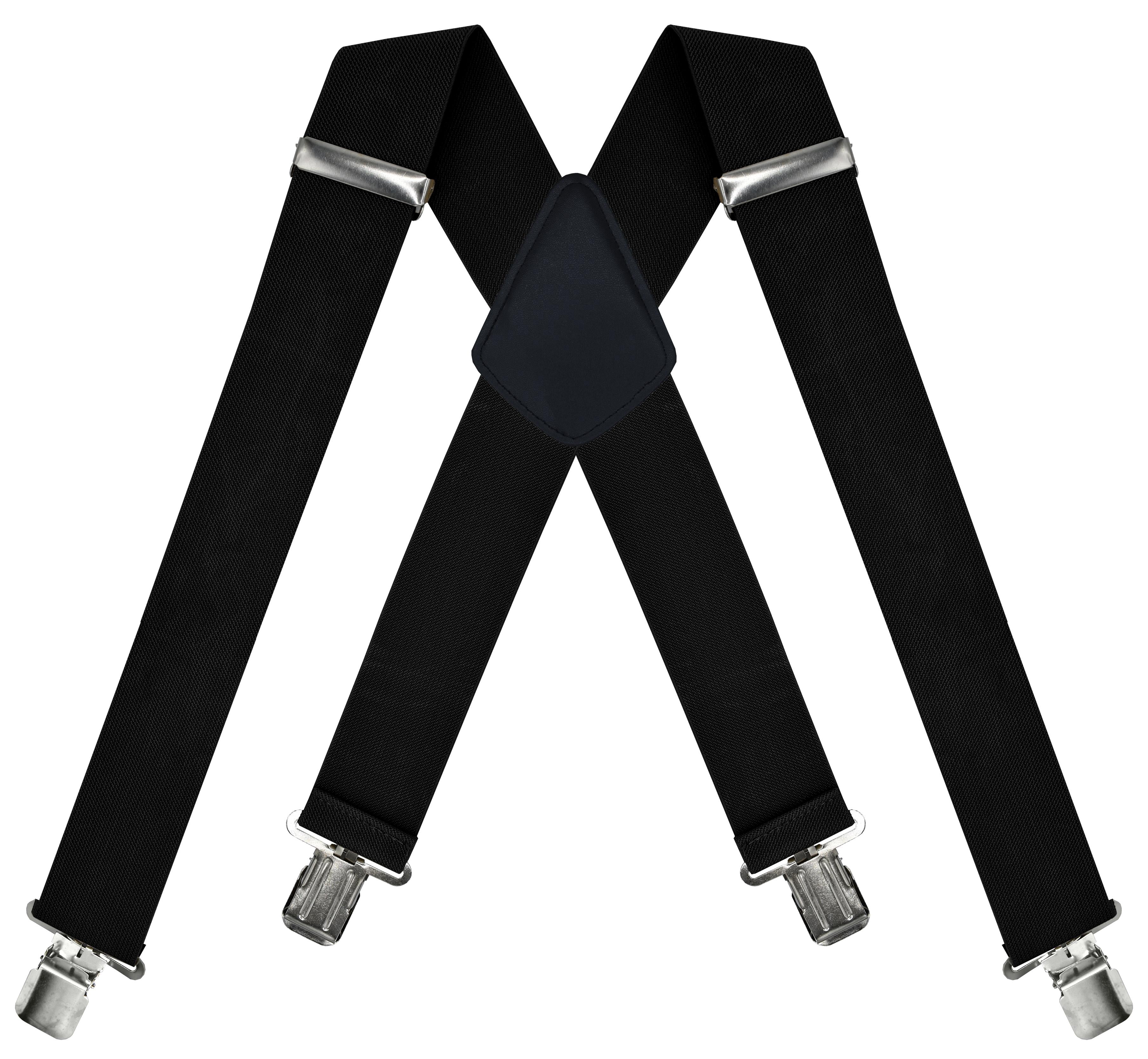 Trilece Mens Suspenders Heavy Duty Clips 2 inch Wide Adjustable Length
