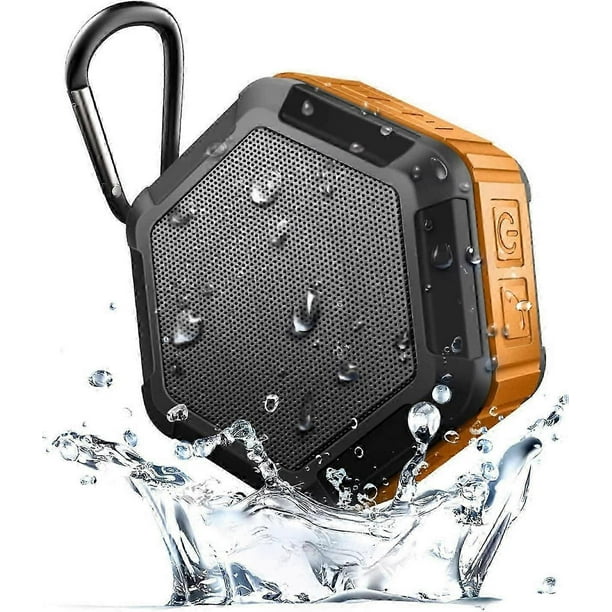 Portable Mini Speaker -Bluetooth Shower Speaker with Hook-Waterproof 12H Playtime,Orange