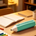 thumbnail image 6 of Pencil Shaped Silicone Pen Case Stationery Pouch Cute Small Special Pencil Bag for University Office Travel Lightweight Portable Easy Clean Solid Zipper Closure 8.66x2.05x1.77 Inches, 6 of 8
