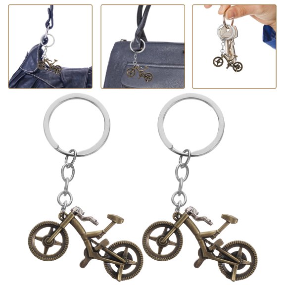 ELAYARD 2Pcs Simple and Generous Design Metal Bike Themed Keychains for New Year Wedding Birthday Parties