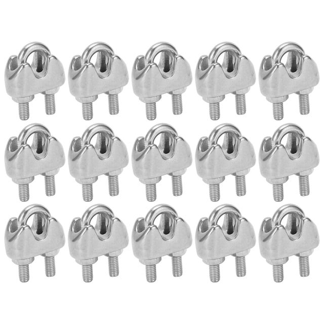 TOPINCN Stainless Steel Wire Rope Cable Clip Clamp 1/16 Inch M2 Stainless Steel Wire Rope Cable Clip Clamp U Bolt Saddle Fastener