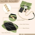 thumbnail image 3 of FORMRS Women Crossbody Purse with Chain Strap Vegan Leather Shoulder Handbag, Martini with Olive, 3 of 7