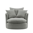 thumbnail image 3 of Rustic Manor Saniyah Grey Linen 360 Swivel Accent Chair, 3 of 9