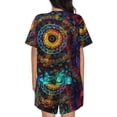 thumbnail image 3 of Bingfone Mandala Colorful Print Pajamas Sets for Women Soft Short-Sleeved Pjs with Lounge Shorts Two Piece Sleepwear, 3 of 8