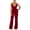 Wine, variant on Baqcunre Women's Solid Color V-Neck Strap Sleeveless Wide Leg Romper,Size S-XXL,One Piece Jumpsuit,Womens Jumpsuit,Jumpsuits for Women Casual,Womens Clothes,Color Black