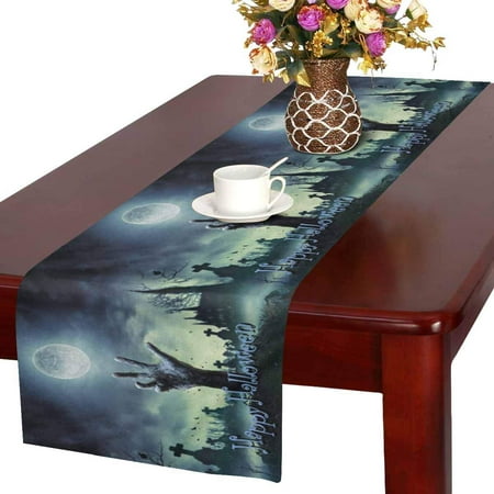 Mkhert Theme Zombie Hand Rising Out Of A Grave Table Mkhert Theme Zombie Hand Rising Out Of A Grave Table Runner Home Decor For Kitchen Dining Wedding Party 16x72 Inch