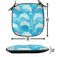 thumbnail image 4 of Sea Animals Chair Seating Cushion Set of 4, Dotted Humpback Whale Maritime Theme Summer Art Style Ornament Ocean Design, Seat Pads for Office with Anti-slip Backing, 16"x16", Blue Grey, by Ambesonne, 4 of 7