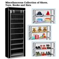 thumbnail image 3 of Moclever 10 Tier Shoe Rack DIY Shoe Organizer Dustproof Non-Woven Fabric Holds 27 Pair Shoes, Black, 3 of 16