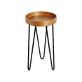 thumbnail image 6 of Wood & Metal Round Modern Industrial Accent End Side Small Coffee Table - 23" x 12" x 12", 6 of 6