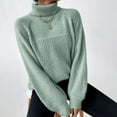 thumbnail image 2 of Chandail-Over Décontracté Surdimensionné en Tricot Côtelé pour Femmes Manches Longues Col Rond Hauts Automne Hiver Mode Confortable Doux Chaud, 2 of 5