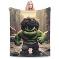thumbnail image 1 of Manta de franela de Hulk, suave y acogedora manta de felpa para todas las estaciones para niños, niñas y adultos, manta cálida y ligera para sofá cama o viaje de 80 x 60 pulgadas, 1 of 8