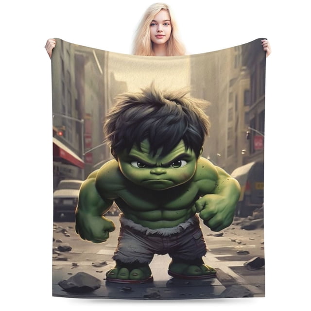 Manta de franela de Hulk, suave y acogedora manta de felpa para todas las estaciones para niños, niñas y adultos, manta cálida y ligera para sofá cama o viaje de 80 x 60 pulgadas