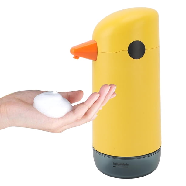 Dispensador De Jabón, Dispensador De Jabón De Con Nivel De Líquido Visual En Forma De Pato Amarillo Lindo Con Batería Ajustable Para La Cocina Del Hogar