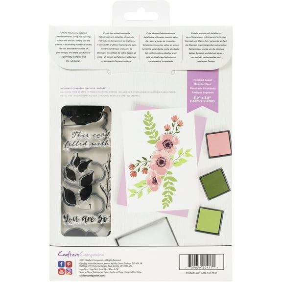 Crafter's Companion Gemini Layering Stamps & Dies-Flowers
