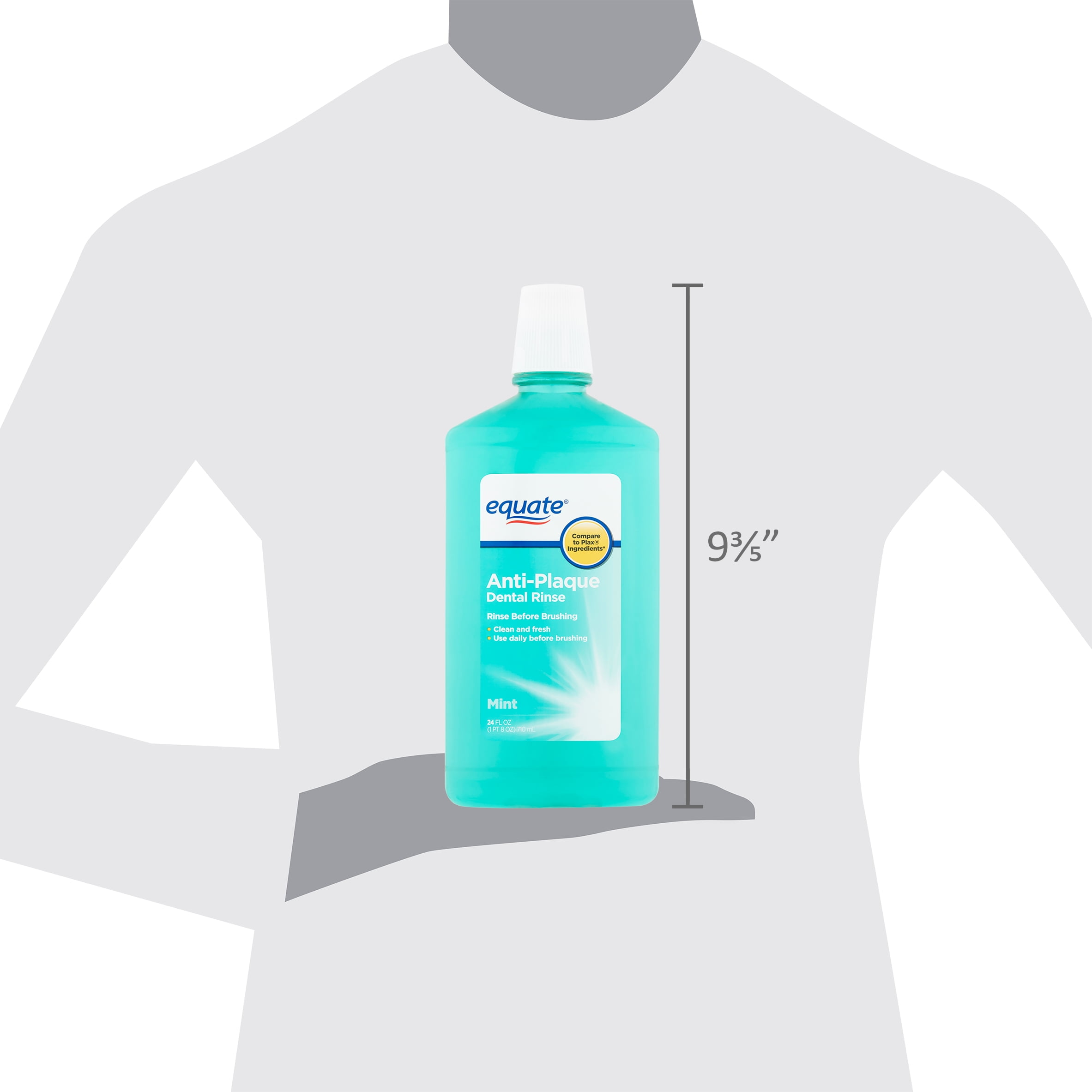 Equate Plaque Removing Mouthwash, Mint, 24 Fl oz