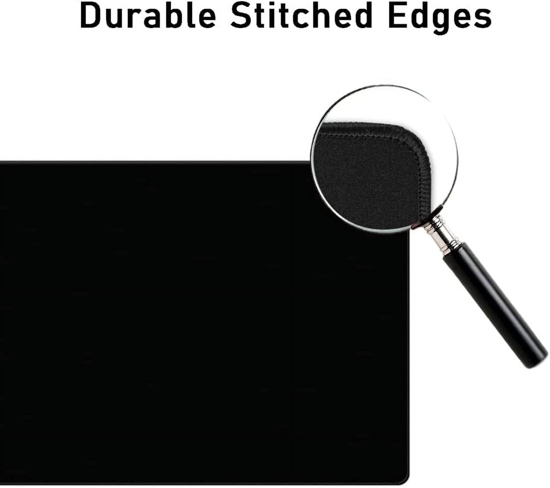 Desk Pad Protector,Mouse Pad with Non-Slip Rubber Base,Textured & Waterproof Mousepad with Stitched Edges,Large Desk mats for Computers,Laptop,Gaming,Office & Home,31.5 x 11.8 in,Black