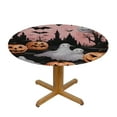 Cute Halloween Pumpkins Round Tablecloth Waterproof Table Cloth
