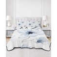 thumbnail image 2 of Quilt King Size Bedding Set, Blue Floral Reversible Summer Quilt 3 Pieces, Summer Spring Flowers Farmhouse Lightweight Bedspreads Coverlets with 2 Pillow Shams for All Seasons, 2 of 5
