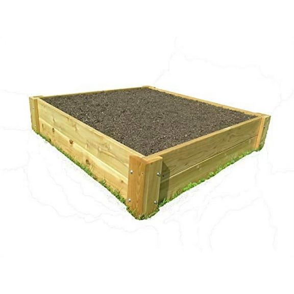 Infinite Cedar Premium Cedar Raised Garden Bed - 1" Thick Wood (4' x 4' x 11" H)