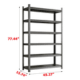 thumbnail image 2 of Lisonu 6-Tier Heavy-Duty Garage Shelving, 2400 lbs Capacity Metal Storage Rack with Adjustable Shelves for Basement or Workshop, Black Steel, 2 of 9