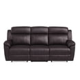 thumbnail image 2 of Relax a Lounger Easton Reclining Sofa in Java Brown Faux Leather Upholstery, 2 of 7