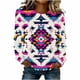 thumbnail image 2 of TaTaai Ladies Retro Western Fashion Print Round Neck Regular Shoulder Long Sleeve Sweatshirt Casual Loose Soft Top for Daily Streetwear Office Gift, 2 of 4
