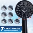thumbnail image 7 of Wowow Single Handle 7-Spray Patterns Tub and Shower Faucet 1.8 GPM with Handheld Showerhead Corrosion Resistant in Matte Black, 7 of 7