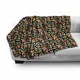 thumbnail image 3 of Bee Soft Flannel Fleece Blanket, Graphic Summer Composition with Honeycomb Bees Flowers Honey Bucket on Black Backdrop, Cozy Plush for Indoor and Outdoor Use, 50" x 70", Multicolor, by Ambesonne, 3 of 6