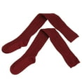 thumbnail image 4 of BLOCLOALO Thigh High Stockings Cotton Socks 1 Pair Solid Color Thigh High Socks Cotton Over Knee Socks Knit Long Boot Stocking Knee High Socks forBoots Extra Long Socks Sports Socks Wine One Size, 4 of 6