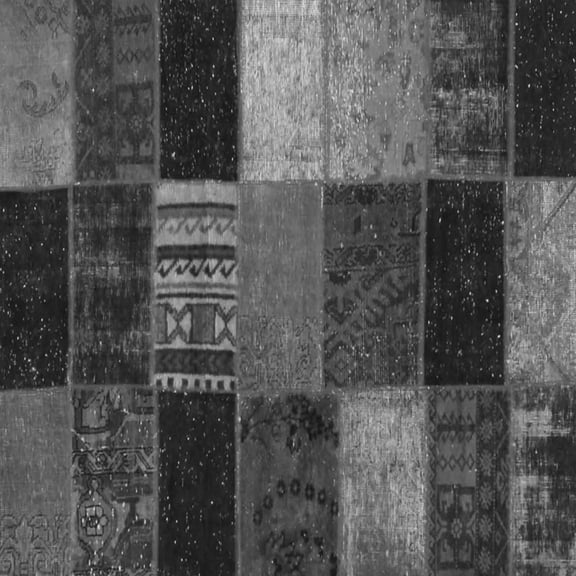 Ahgly Company Indoor Square Patchwork Gray Transitional Area Rugs, 3' Square