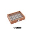 thumbnail image 4 of Sonducket Caja de joyería de terciopelo, caja de exhibición de pendientes de anillo con tapa, foto, rejillas múltiples, organizador de Ropa, zapatos y accesorios Miscelánea 12 cuadrículas, 4 of 6