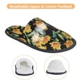 thumbnail image 3 of KLL Sunflowers And Bird Slippers for Women Men House Slip on Indoor Outdoor Bedroom Furry Fleece Lined Ladies Comfy Anti-Skid Rubber Hard Sole-Large, 3 of 8